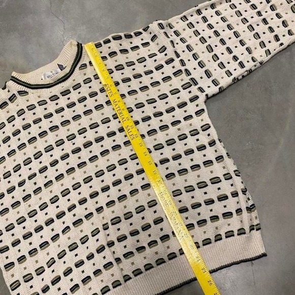 Vintage y2k 90s earthtones cream paisley knit sweater - Picture 4 of 5